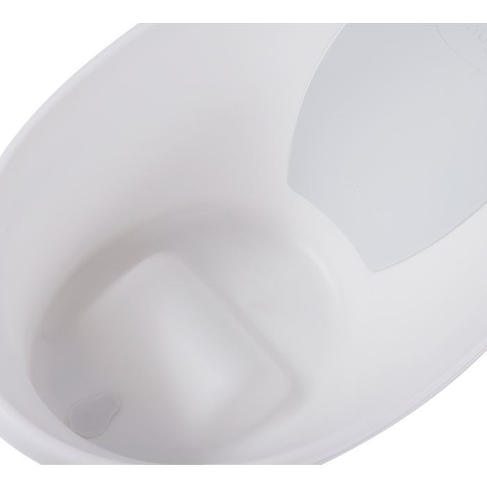 Baby Bath With Plug & Foam Backrest – White/Grey