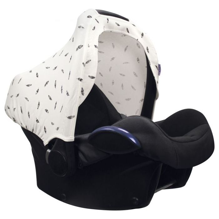 Dooky Car Seat Hoody Black Feathers Bella Baby