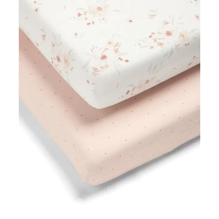 Cot Bed Fitted Sheet 2Pack Floral Bella Baby