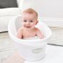 Baby Bath With Plug & Foam Backrest – White/Grey