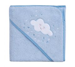 Clevamama Bamboo Apron Baby Bath Towel - Blue