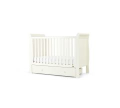Mia Cot Sleigh with Underbed Storage - Pure White