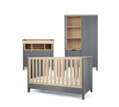Mamas & Papas Harwell 3piece CotBed Range with Dresser and Wardrobe -Grey/Oak