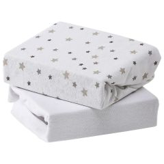 Baby Elegance Sheets Cotbed 2pk - Grey Star