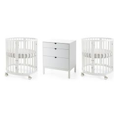 Sleepi™ Mini 3pc Twin Bundle with 2 Sleepi™ Mini cribs & 1 Dresser