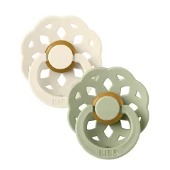 BIBS Boheme Latex Pacifiers - Ivory/Sage - 2 Pack