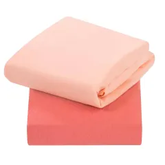 Cot Bed Fitted Sheets 2-Pack - Coral 