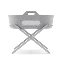 SnuzBaskit Light Grey Moses Basket & Dove Stand