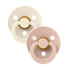 BIBS Colour Latex Pacifiers - Ivory/Blush - 2 Pack