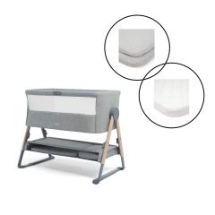 Lua Bedside Crib Bundle with Mattress Protector & Fitted Sheets
