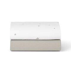 Snuz Crib 2pk Sheet White Star