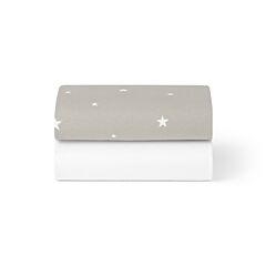 Snuz Crib 2pk Sheet Grey Star