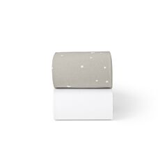 Snuz 2pk Cot/Bed Fitted Sheets - Grey Stars