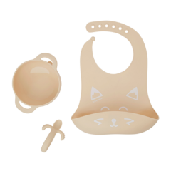 Babymoov First Isy Silicone Bowl, Spoon and bib baby weaning set - Fox