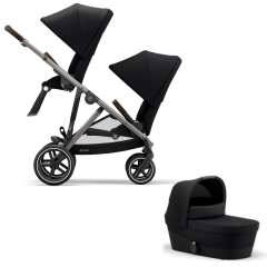 Cybex Gazelle S Duo Bundle - Newborn Toddler - Taupe Frame with Black Fabrics