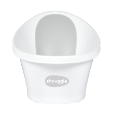 Shnuggle Baby Bath With Plug & Foam Backrest – White/Grey