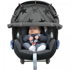 Dooky Sun Shade Cover - Grey Stars