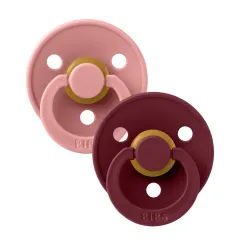 BIBS Colour Latex Pacifiers - Dusty Pink/Elderberry - 2 Pack
