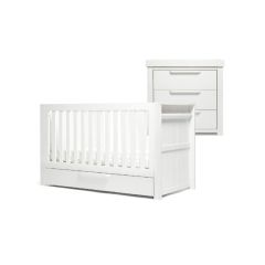 Mamas & Papas Franklin 2 Piece Cotbed Set - White Wash