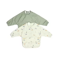 Mamas & Papas Long sleeved Bibs 2Pack- Dino Stripe