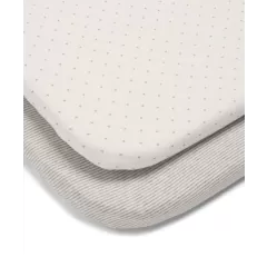 Mamas & Papas  Lua Bedside Crib Sheets (2 Pack) - Grey Stars