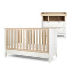 Harwell Cot Bed Set - White/Oak