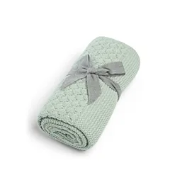 Mamas & Papas Knitted Blanket - Welcome to the World Seedling - Blue/Green