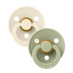 BIBS Colour Latex Pacifiers - Ivory/Sage- 2 Pack