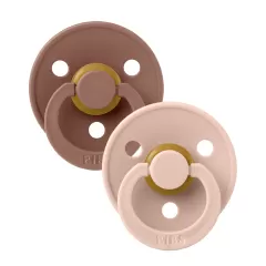 BIBS Colour Latex Pacifiers - Woodchuck/Blush - 2 Pack