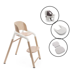 Giraffe Highchair & Complete Baby Set Bundle - Natural Wood / White