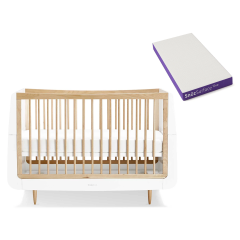 SnuzKot Skandi Natural Cot Bed & SnuzSurface Duo Mattress Bundle 