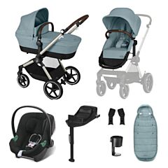 EOS Lux 9 Piece Bundle with Cybex Aton B Car Seat & Base 
