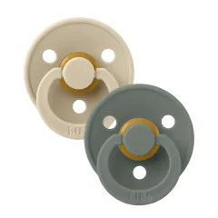 BIBS Colour Latex Pacifiers - Vanilla/Pine - 2 Pack
