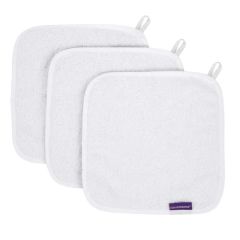 Clevamama Bamboo Baby Washcloth 3pk - White