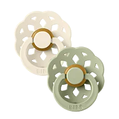 BIBS Boheme Latex Pacifiers - Ivory/Sage - 2 Pack