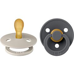 BIBS Latex Symmetrical Pacifiers - Sand/Iron - 2 Pack