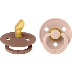 BIBS Latex Anatomical Pacifiers - Blush/Woodchuck - 2 Pack