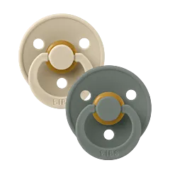 BIBS Colour Latex Pacifiers - Vanilla/Pine - 2 Pack