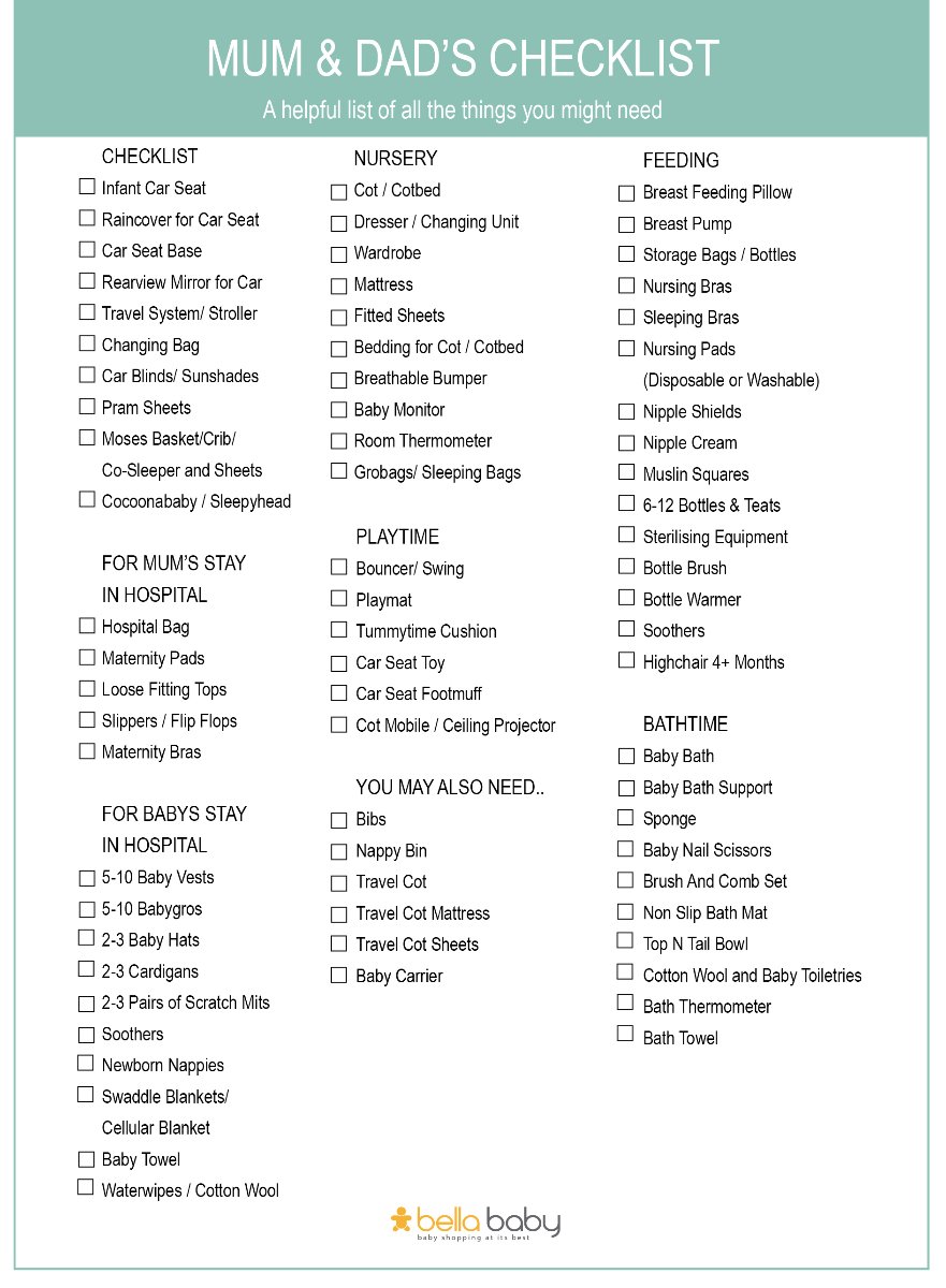 New Parent Checklist